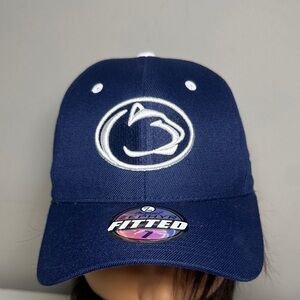 Zephyr Penn State University Navy Blue Fitted Cap with White Logo